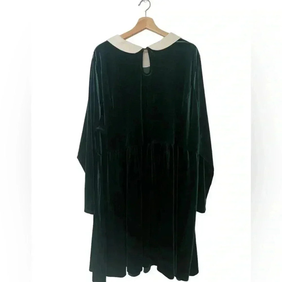 HOT TOPIC Green Velvet fairy goth  Long Sleeve Dress Plus Size 5 - Picture 4 of 6